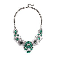 Apolonia Emerald Crystal Jewel Bloom Necklace